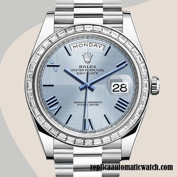 replica automatic Rolex Day-Date Rolex Calibre 2836 Men's m228396tbr-0004 Silver-tone