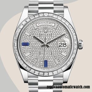 replica automatic Rolex Day-Date Men's Rolex Calibre 2836 m228396tbr-0021 Diamond Paved Dial Automatic