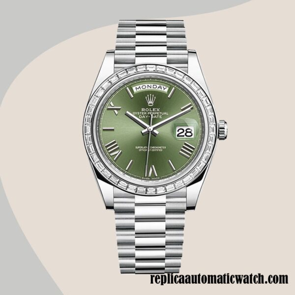 replica automatic Rolex Day-Date Men's Rolex Calibre 2836 m228396tbr-0020 Silver-tone - Image 2