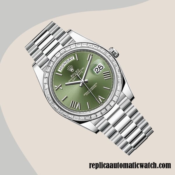 replica automatic Rolex Day-Date Men's Rolex Calibre 2836 m228396tbr-0020 Silver-tone - Image 3