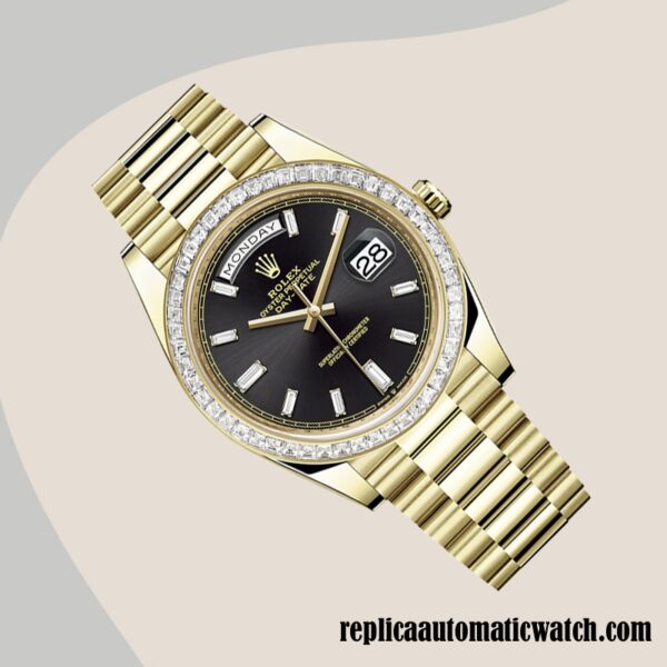 replica automatic Rolex Day-Date m228398tbr-0001 Rolex Calibre 2836/2813 Men's Gold-tone - Image 3