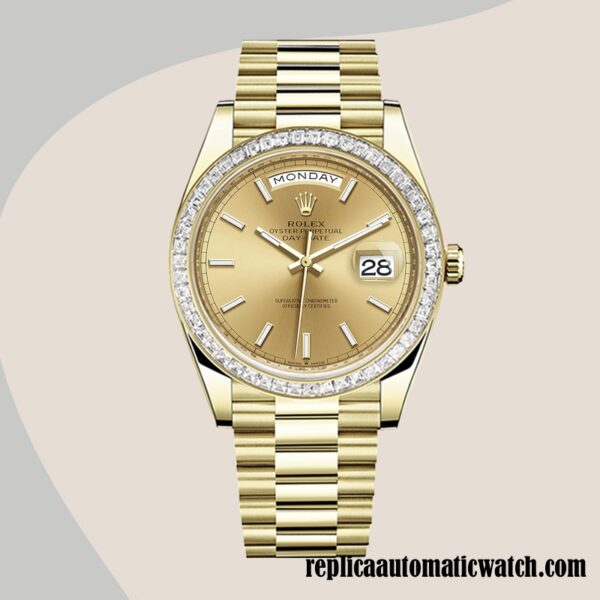 replica automatic Rolex Day-Date m228398tbr-0007 Rolex Calibre 2836/2813 Men's Champagne Dial - Image 2