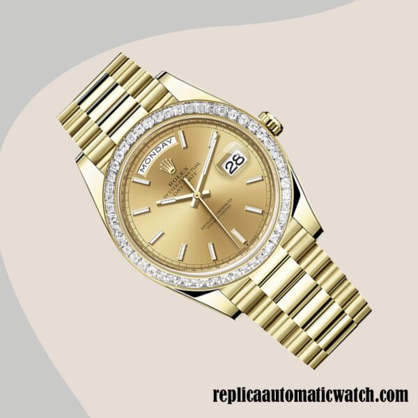 replica automatic Rolex Day-Date m228398tbr-0007 Rolex Calibre 2836/2813 Men's Champagne Dial - Image 3