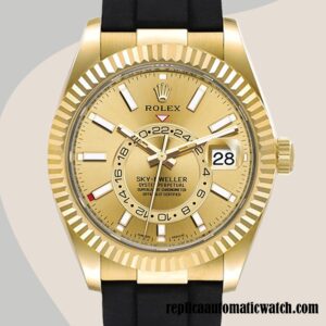 replica automatic Rolex Sky-Dweller Men's Rolex Calibre 9015/Mingzhu Engine m326238-0007 Champagne Dial Hands and Markers
