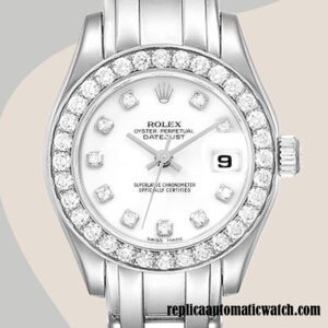 replica automatic Rolex Pearlmaster Rolex Calibre 2813 80299 Ladies White Dial