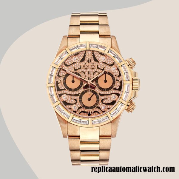 replica automatic Rolex Daytona 116568 Men's Mingzhu Engine Rose Gold Dial - Image 2