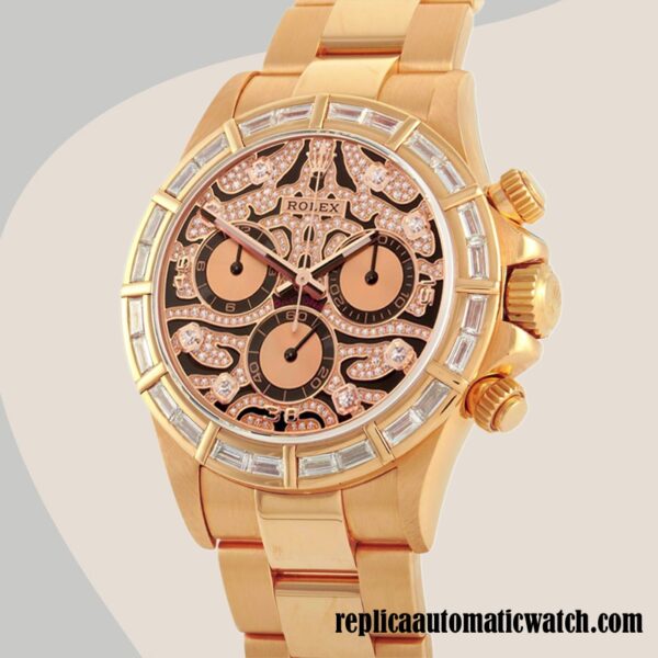 replica automatic Rolex Daytona 116568 Men's Mingzhu Engine Rose Gold Dial - Image 3
