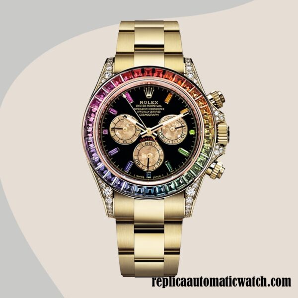 replica automatic Rolex Daytona Men's Rolex Calibre 7750/Mingzhu Engine 116598 Black Dial - Image 2