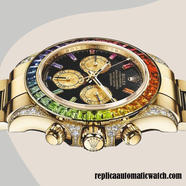 replica automatic Rolex Daytona Men's Rolex Calibre 7750/Mingzhu Engine 116598 Black Dial - Image 3