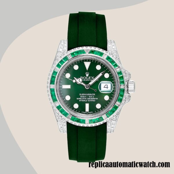 replica automatic Rolex Submariner 116610 Men's Rolex Calibre 2836/2813 Automatic Green Dial - Image 2
