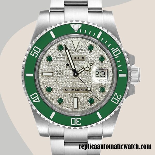replica automatic Rolex Submariner 116610 Men's Rolex Calibre 2813 Diamond Paved Dial Automatic