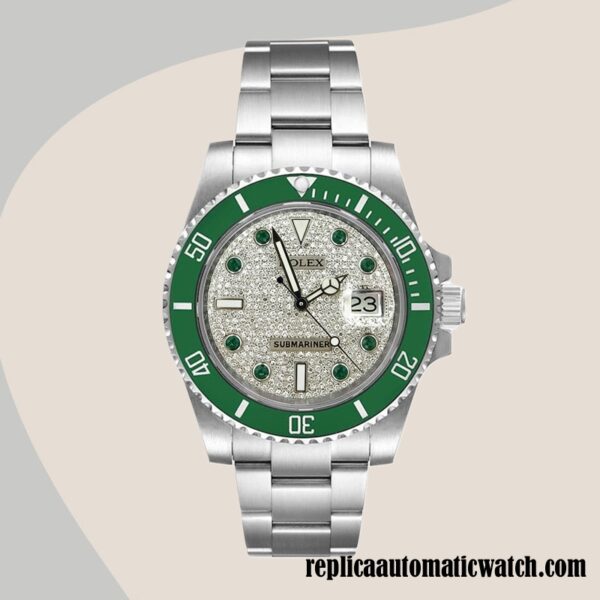 replica automatic Rolex Submariner 116610 Men's Rolex Calibre 2813 Diamond Paved Dial Automatic - Image 2