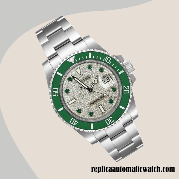 replica automatic Rolex Submariner 116610 Men's Rolex Calibre 2813 Diamond Paved Dial Automatic - Image 3