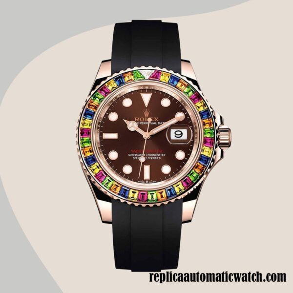replica automatic Rolex Yacht-Master Rolex Calibre 2836/2813 116695 Men's Brown Dial - Image 2