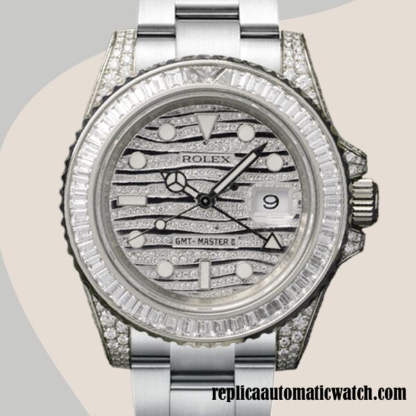 replica automatic Rolex GMT-Master II Men's Rolex Calibre 2813 116769 Silver-tone