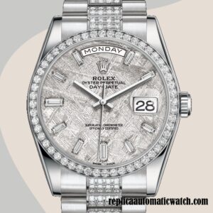 replica automatic Rolex Day-Date 118346 Men's Rolex Calibre 2813 Silver-tone