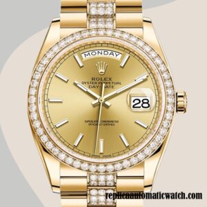 replica automatic Rolex Day-Date 118348 Men's Rolex Calibre 2813 Gold-tone Automatic