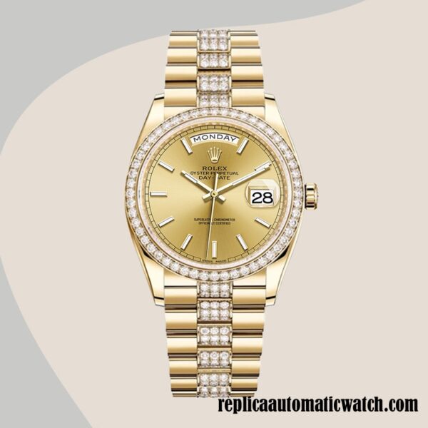 replica automatic Rolex Day-Date 118348 Men's Rolex Calibre 2813 Gold-tone Automatic - Image 2