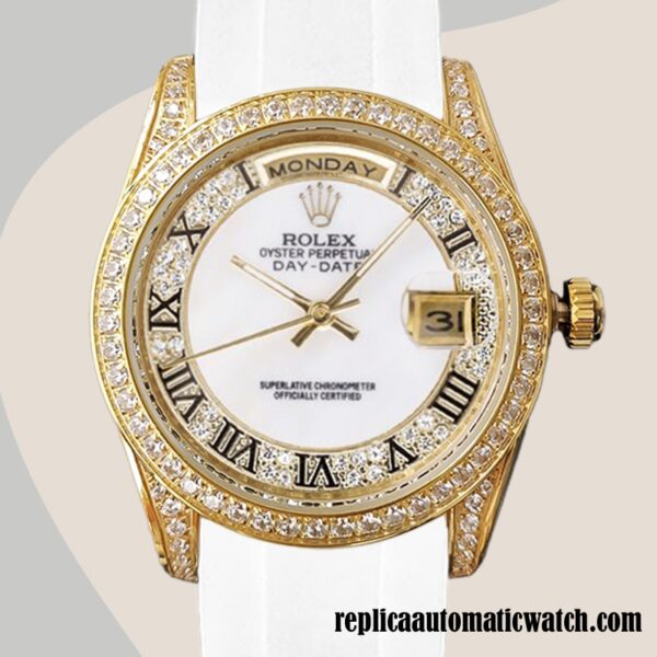 replica automatic Rolex Day-Date Rolex Calibre 2813 118388 Men's White-tone Automatic