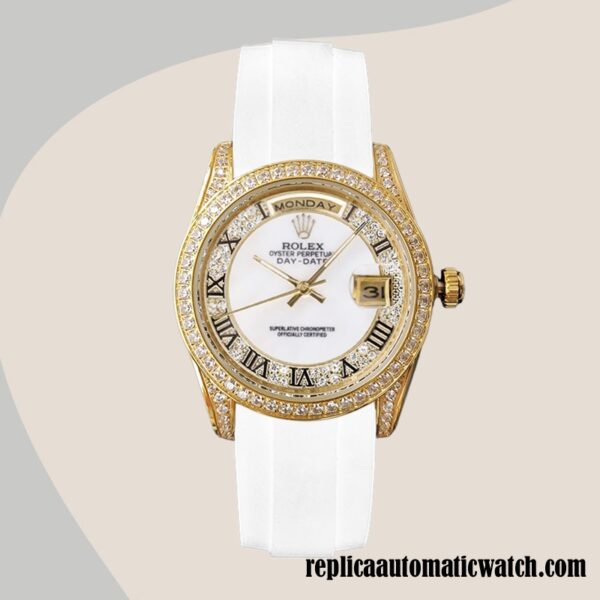 replica automatic Rolex Day-Date Rolex Calibre 2813 118388 Men's White-tone Automatic - Image 2