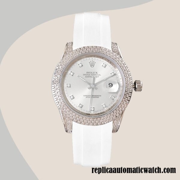 replica automatic Rolex Datejust Men's Rolex Calibre 2813 16234 White-tone 13mm - Image 2