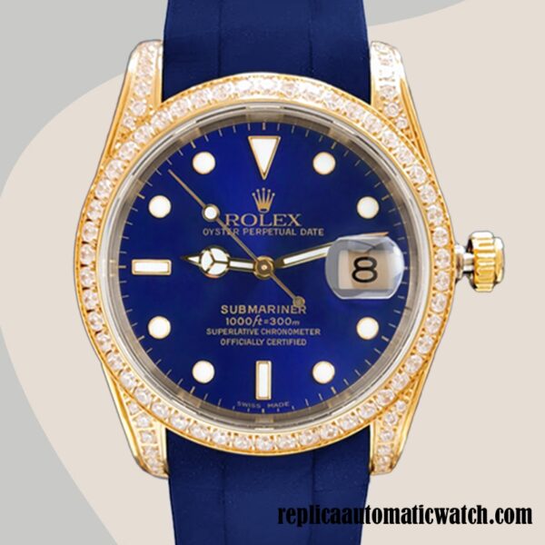 replica automatic Rolex Submariner 16613 Men's Rolex Calibre 2813 13mm Blue-tone