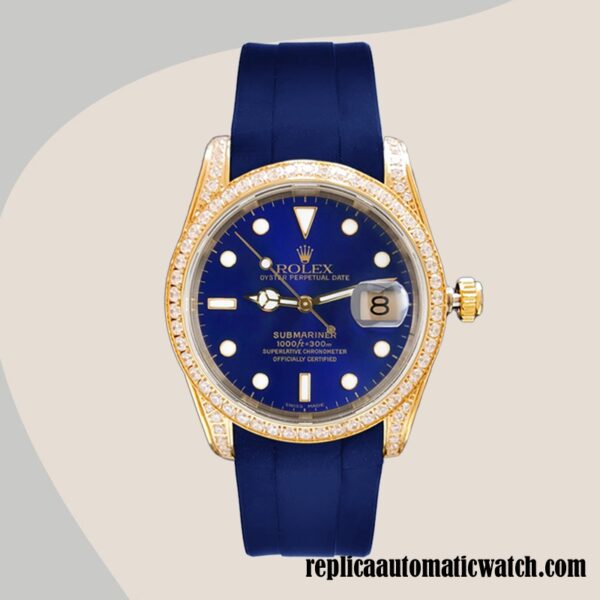 replica automatic Rolex Submariner 16613 Men's Rolex Calibre 2813 13mm Blue-tone - Image 2