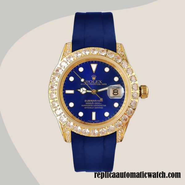 replica automatic Rolex Submariner 16613 Men's Rolex Calibre 2813 13mm Blue-tone - Image 2