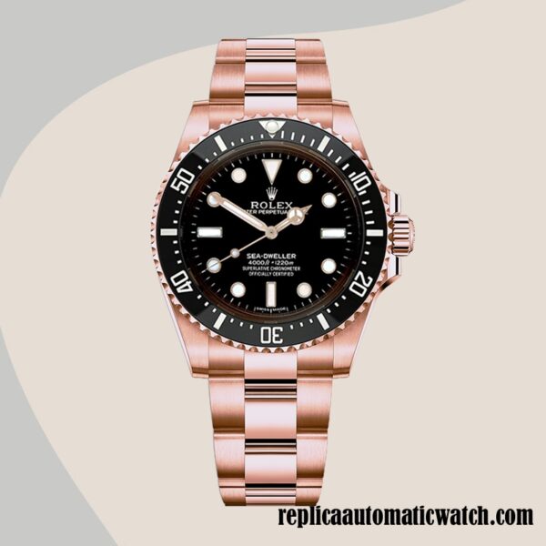 replica automatic Rolex Sea-Dweller Men's 116600 Rolex Calibre 2813 Rose Gold-tone 15mm - Image 2