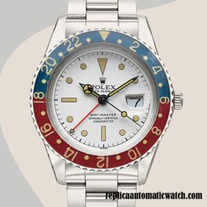 replica automatic Rolex GMT-Master 6542 Men's Rolex Calibre 2836 Silver-tone
