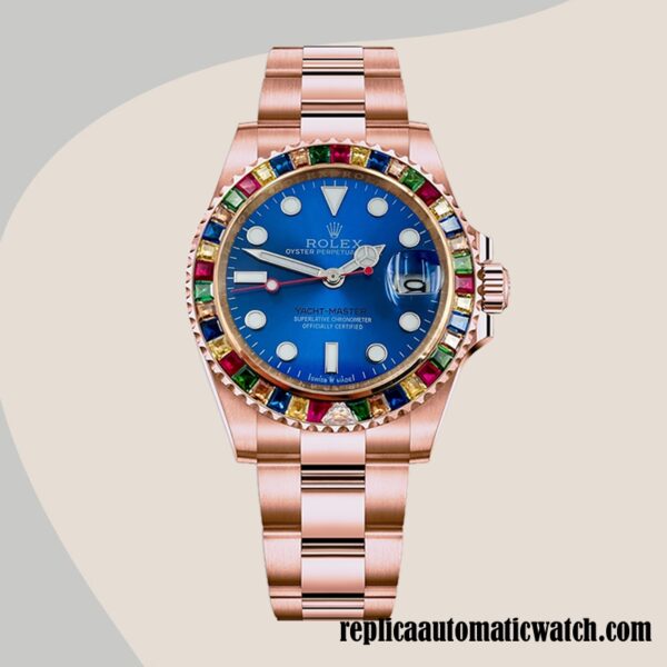 replica automatic Rolex Yacht-Master Men's 116695 Rolex Calibre 2813 Automatic Blue Dial - Image 2