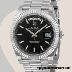 replica automatic Rolex Day-Date M228239-0004 Men's Rolex Calibre 2836/2813 Black Dial