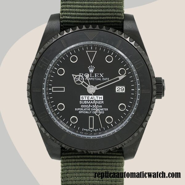 replica automatic Rolex Submariner Rolex Calibre 2813 Stealth Men's Black Dial Automatic