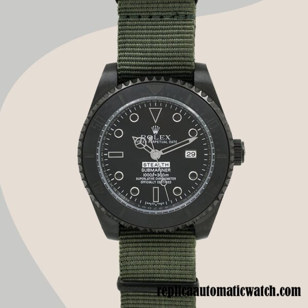 replica automatic Rolex Submariner Rolex Calibre 2813 Stealth Men's Black Dial Automatic - Image 2