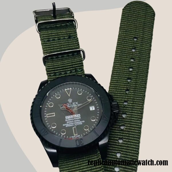 replica automatic Rolex Submariner Rolex Calibre 2813 Stealth Men's Black Dial Automatic - Image 3