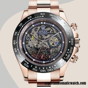 replica automatic Rolex Daytona Men's Mingzhu Engine Skeleton Limited Edition Skeleton Dial Rose Gold-tone