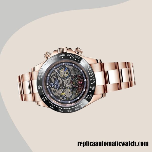 replica automatic Rolex Daytona Men's Mingzhu Engine Skeleton Limited Edition Skeleton Dial Rose Gold-tone - Image 3